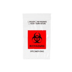 CS/1000 BIO-HAZARD LAB SPECIMEN BAG, 8" X 10", W/ ZIP CLOSURE.