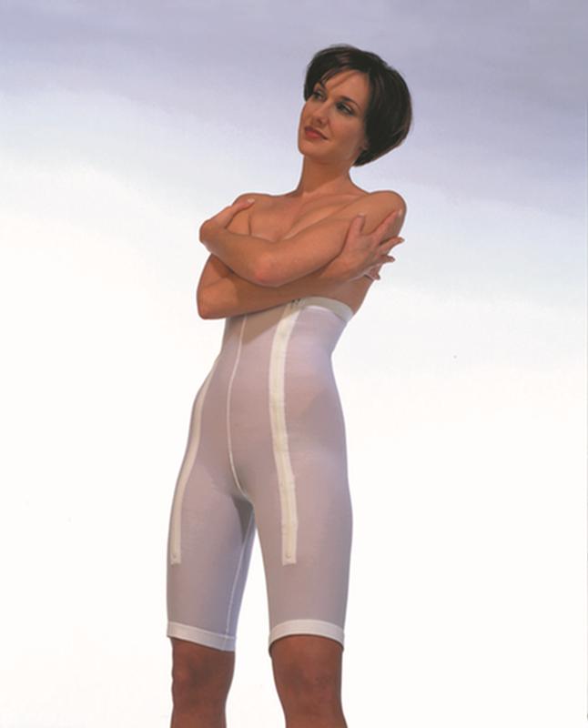 EA/1 PLASTIC SURGERY GIRDLE, FEMALE, MID THIGH, MD (27IN-28IN), WHITE