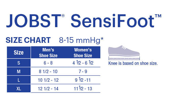 PR/1 JOBST SENSIFOOT DIABETIC SOCK, CREW, 8-15 MMHG, XS, NAVY, CLOSED TOE