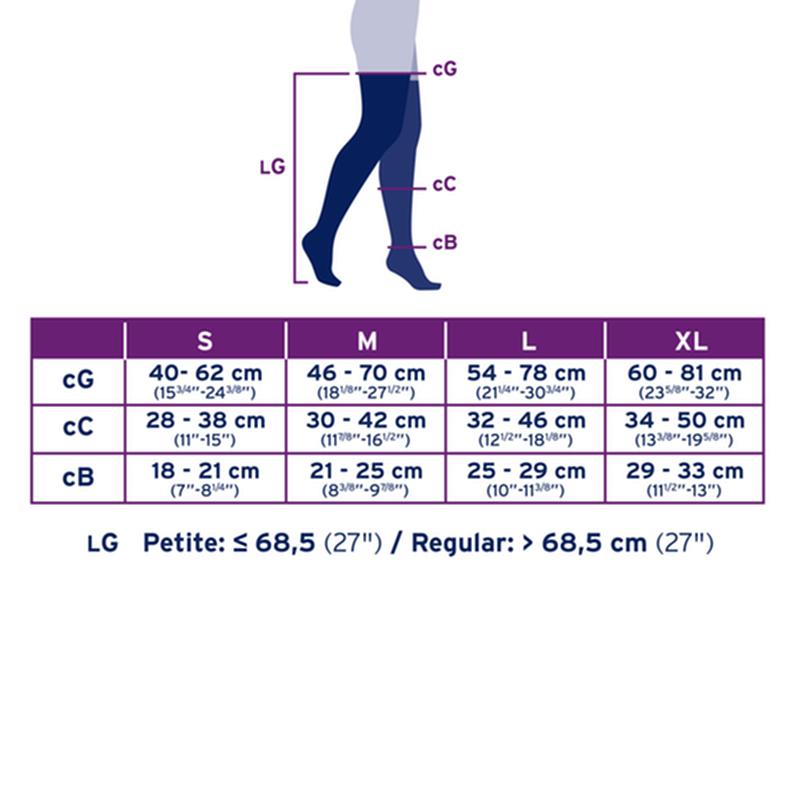 PR/1  JOBST MEDICAL LEG WEAR, UNISEX, THIGH HIGH, 20-30MMHG, SM, BLACK, CLOSED TOE