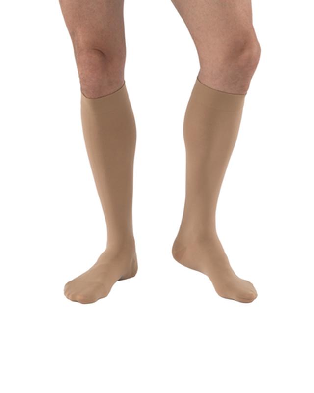 PR/1  JOBST MEDICAL LEG WEAR, UNISEX, KNEE HIGH, 15-20MMHG, LG, FULL CALF, BEIGE, CLOSED TOE