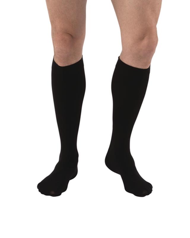 PR/1  JOBST MEDICAL LEG WEAR, UNISEX, KNEE HIGH, 15-20MMHG, LG, FULL CALF, BLACK, CLOSED TOE