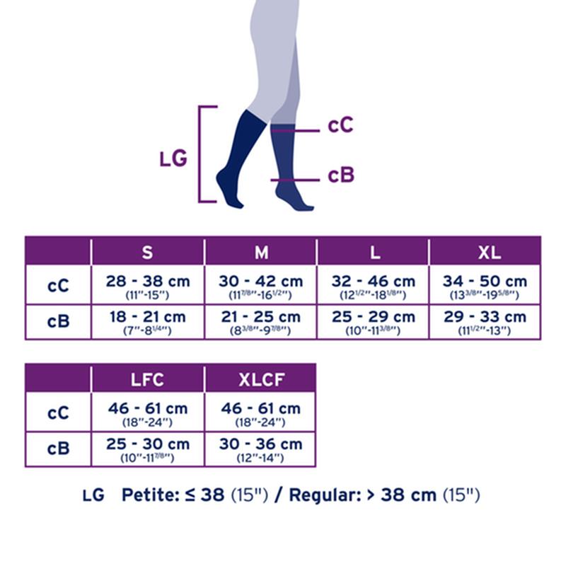 PR/1  JOBST MEDICAL LEG WEAR, UNISEX, KNEE HIGH, 15-20MMHG, LG, FULL CALF, BLACK, CLOSED TOE