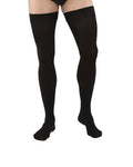 PR/1 JOBST MEDICAL LEG WEAR, MEN, RIBBED, THIGH HIGH W/SIL DOT BAND, 15-20MMHG, XL, BLACK, CLOSED TOE
