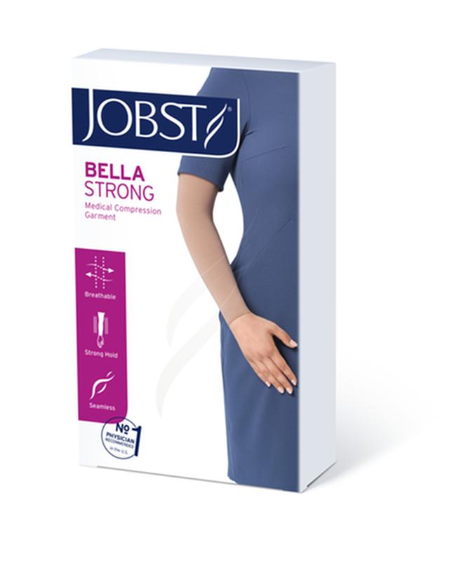 EA/1 JOBST BELLA STRONG READY-TO-WEAR ARMSLEEVE W/SIL BAND, 15-20MMHG, 8 REGULAR, NATURAL