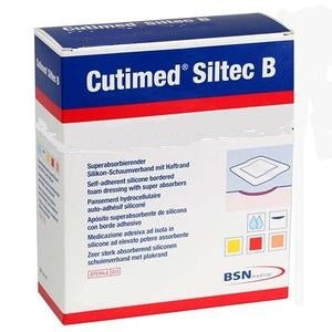 BX/5 CUTIMED SILTEC B FOAM DRESSING W/SUPER ABSORBERS AND SILICONE LAYER, ADH BORDER, 17.5CM X 17.5CM