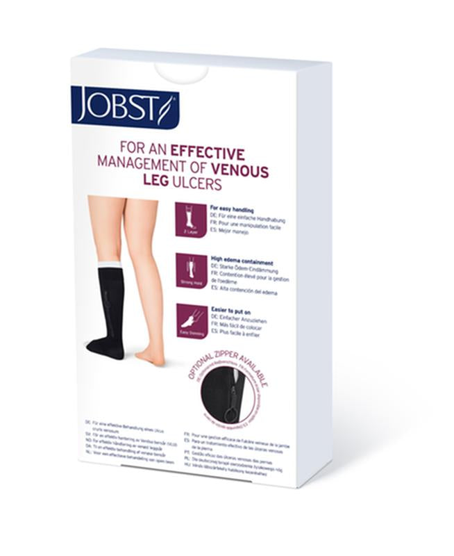 KT/1 JOBST ULCERCARE READY-TO-WEAR  MD, LEFT ZIPPER, BEIGE (INCL 1 STOCKING AND 2 LINERS)