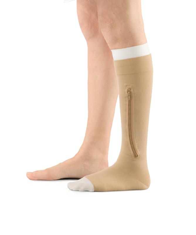 KT/1 JOBST ULCERCARE READY-TO-WEAR  SM, RIGHT ZIPPER, BEIGE (INCL 1 STOCKING AND 2 LINERS)