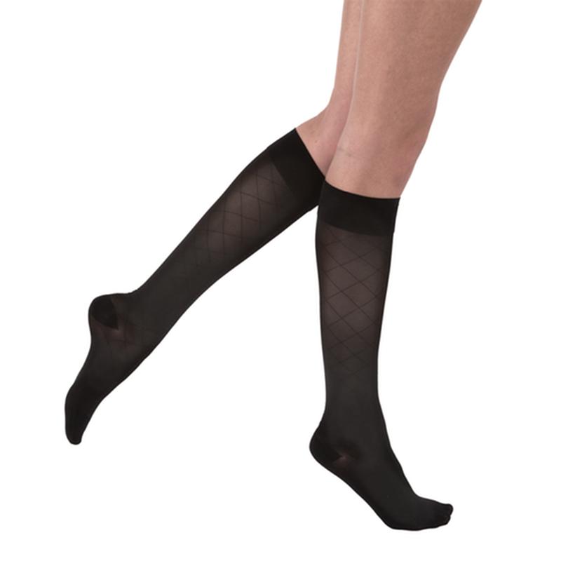 PR/1 JOBST ULTRASHEER WOMEN, KNEE HIGH, 20-30MMHG, MD, BLACK, CLOSED TOE