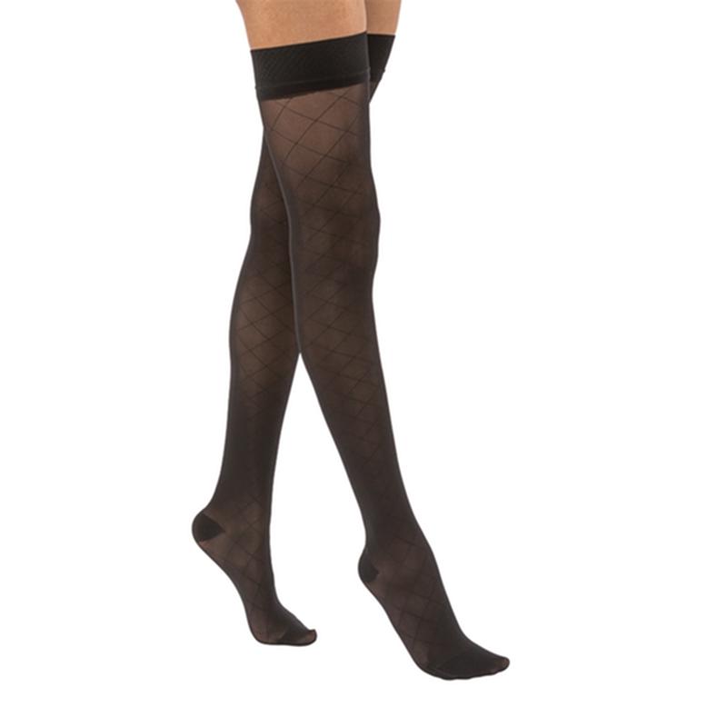 PR/1 JOBST ULTRASHEER WOMEN, THIGH HIGH, 15-20MMHG, XL, BLACK, CLOSED TOE