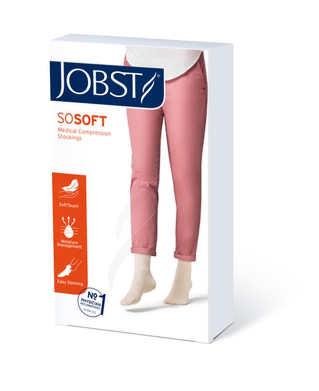 PR/1 JOBST SOSOFT WOMEN, KNEE HIGH, 30-40MMHG, XL, BROCADE SAND, CLOSED TOE