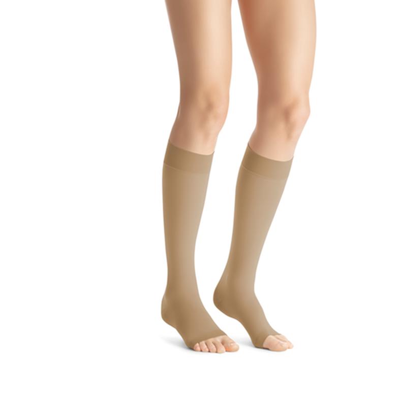 PR/1 JOBST Opaque Women, Knee High Regular, 15-20MMHG, Medium, Natural, Open Toe