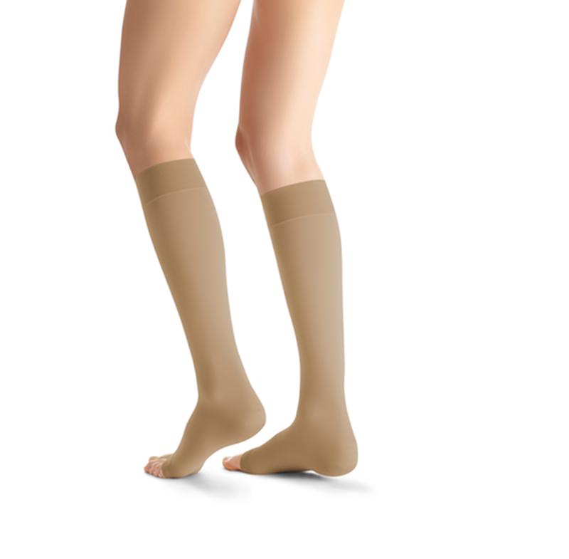 PR/1 JOBST Opaque Women, Knee High Regular, 15-20MMHG, Medium, Natural, Open Toe