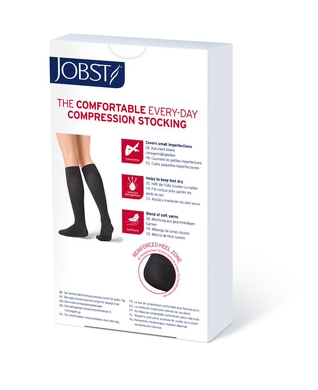 PR/1 JOBST Opaque Women, Knee High Regular, 15-20MMHG, Medium, Natural, Open Toe