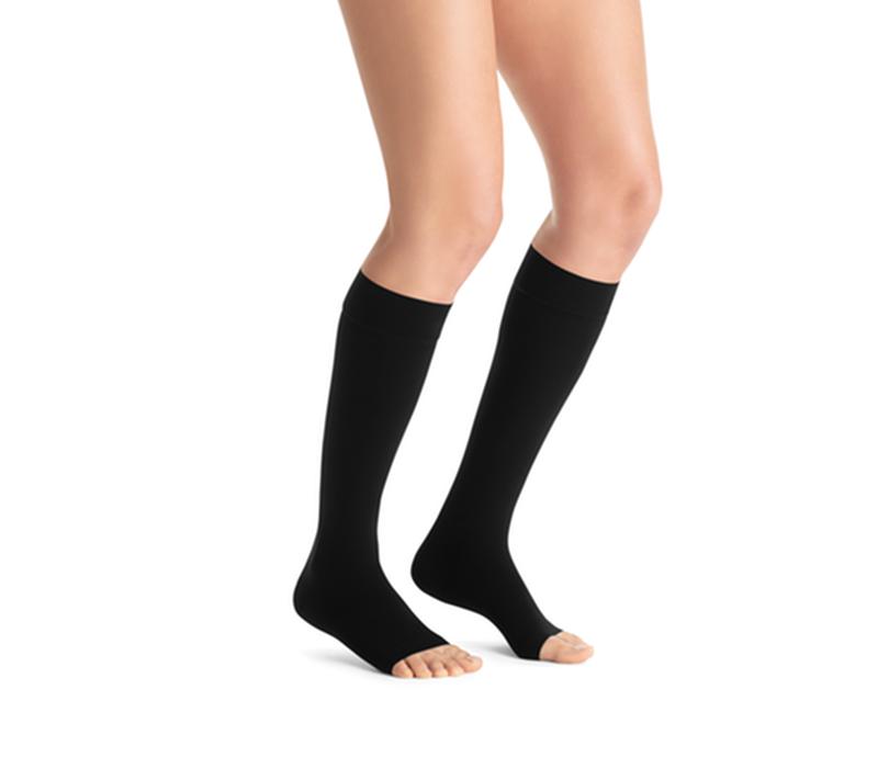 PR/1 JOBST OPAQUE WOMEN, KNEE HIGH, 20-30MMHG, XL, CLASSIC BLACK, OPEN TOE