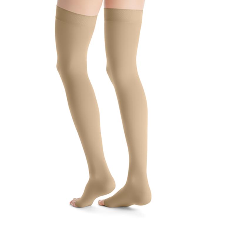 PR/1 JOBST OPAQUE WOMEN, THIGH HIGH W/SIL DOT BAND, 20-30MMHG, SM, NATURAL, OPEN TOE