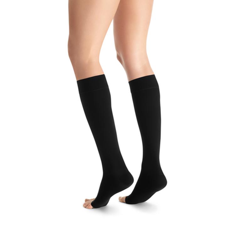 PR/1 JOBST OPAQUE WOMEN, KNEE HIGH, 30-40MMHG, LG, CLASSIC BLACK, OPEN TOE