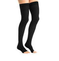 PR/1 JOBST OPAQUE WOMEN, THIGH HIGH W/SIL DOT BAND, 30-40MMHG, SM, CLASSIC BLACK, OPEN TOE