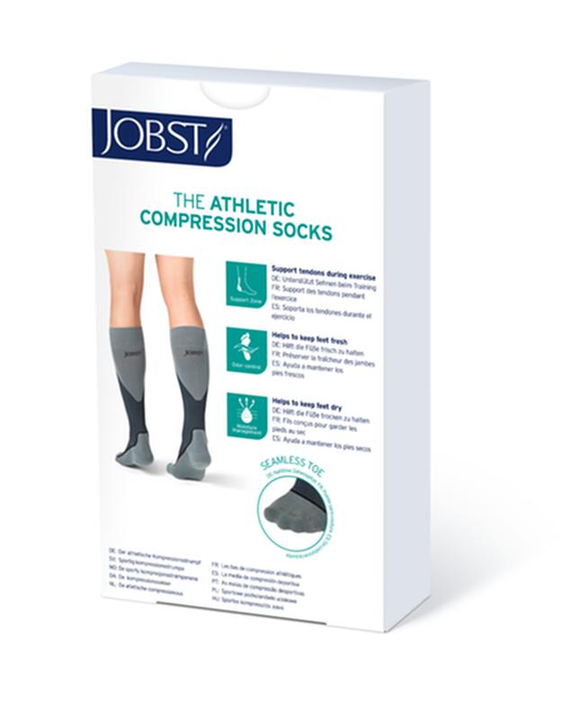 PR/1 JOBST SPORT STOCKING UNISEX, 15-20MMHG, SM, ROYAL BLUE/GREY , CLOSED TOE