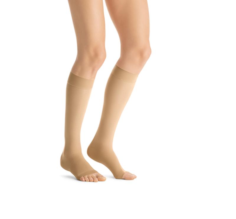 PR/1 JOBST ULTRASHEER WOMEN, KNEE HIGH, 20-30MMHG, LG, FULL CALF, HONEY, OPEN TOE