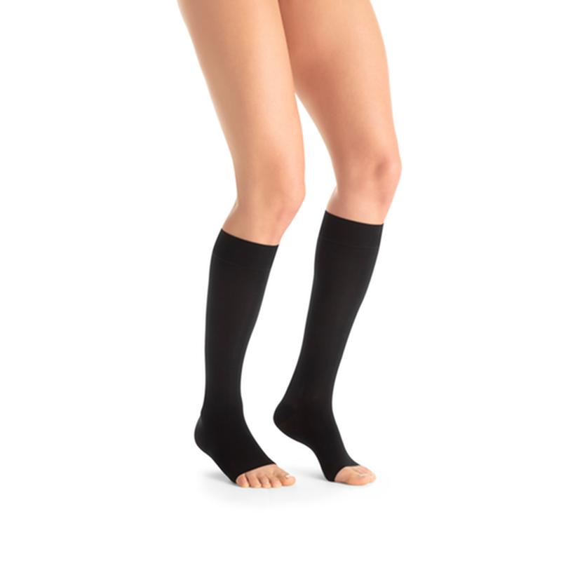PR/1 JOBST ULTRASHEER WOMEN, KNEE HIGH PETITE, 20-30MMHG, LG, CLASSIC BLACK, OPEN TOE