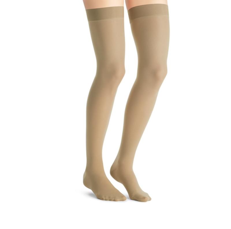 PR/1 JOBST ULTRASHEER WOMEN, THIGH HIGH W/SIL DOT BAND, 30-40MMHG, SM, NATURAL, CLOSED TOE