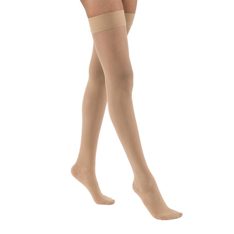 PR/1 JOBST ULTRASHEER WOMEN, THIGH HIGH W/SIL DOT BAND, 30-40MMHG, MD, NATURAL, CLOSED TOE