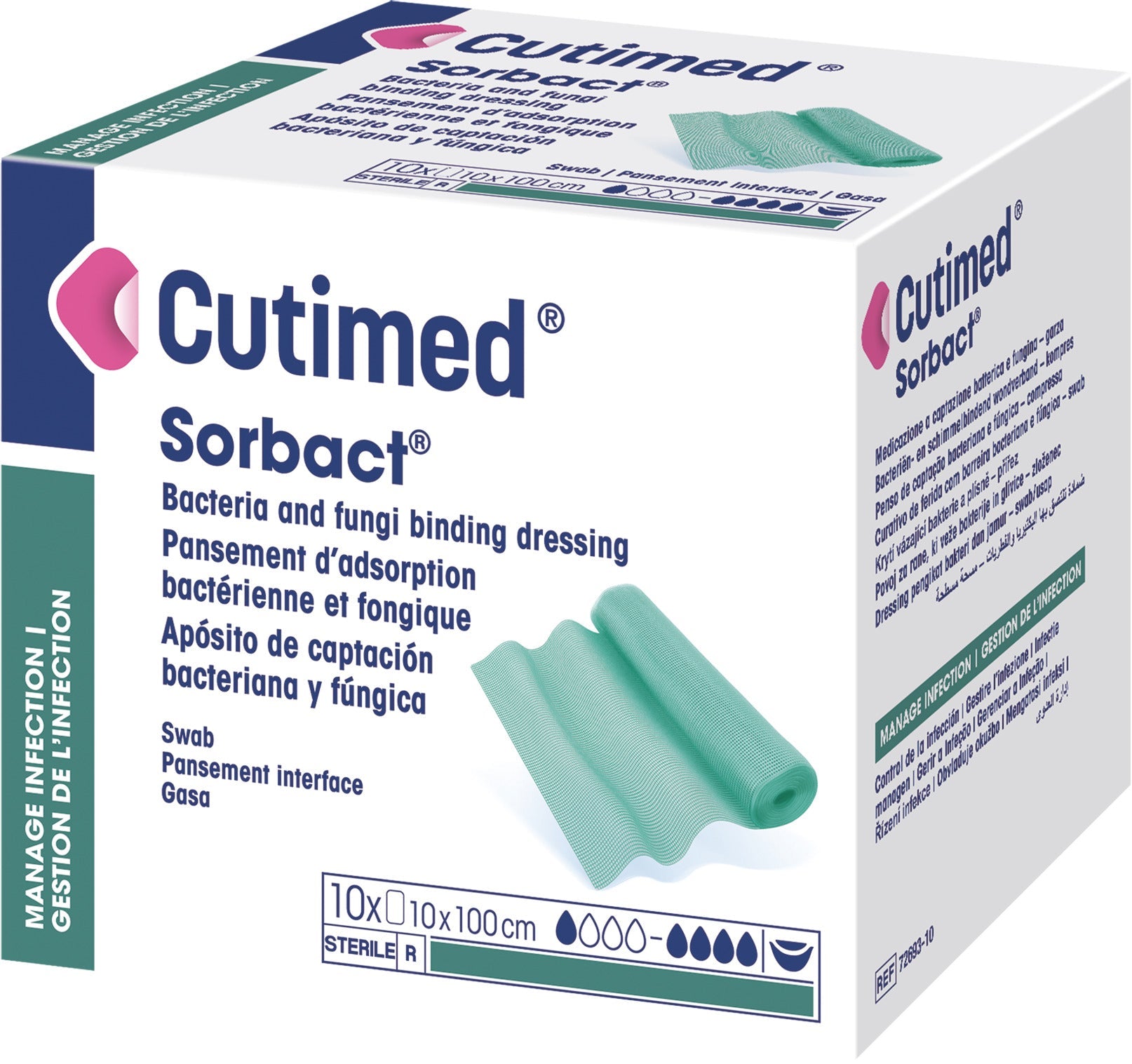 BX/40 CUTIMED SORBACT ANTIMICROBIAL DRESSING W/BACTERIA BINDING ACTION 4CM X6CM