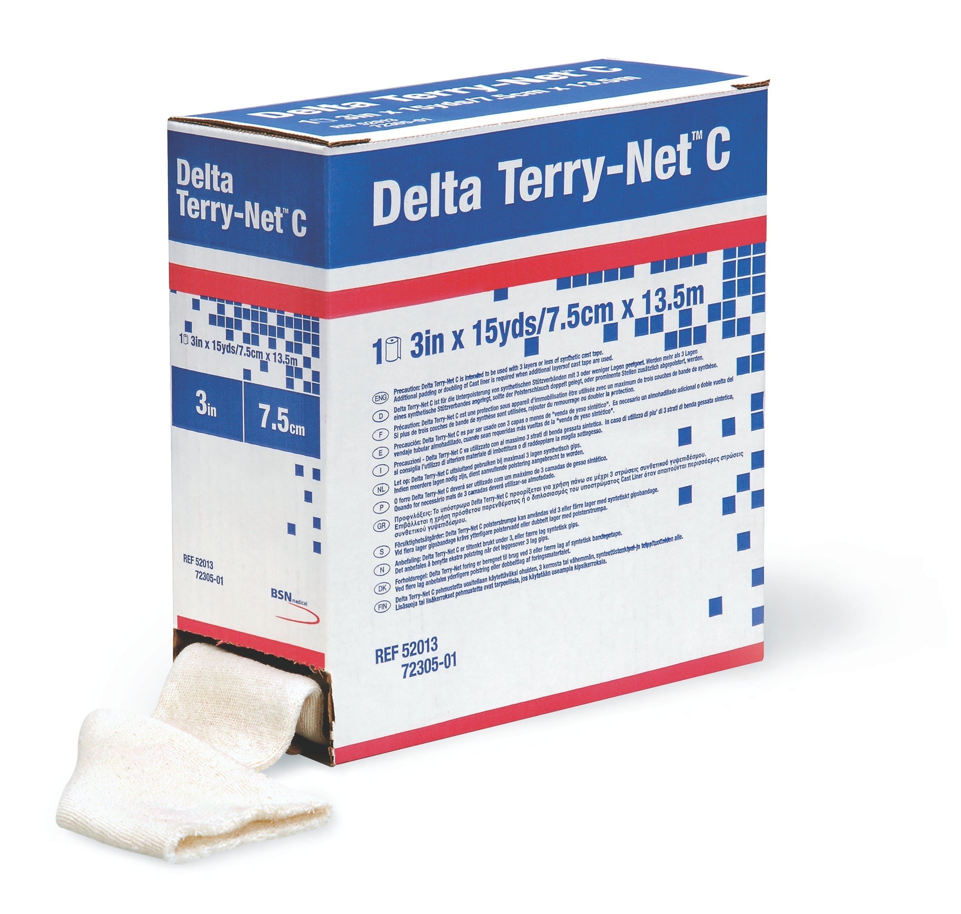 BX/1 DELTA TERRY-NET ADHESIVE HOOK AND STRETCH LOOP CLOSURE 2.5CM X 9M