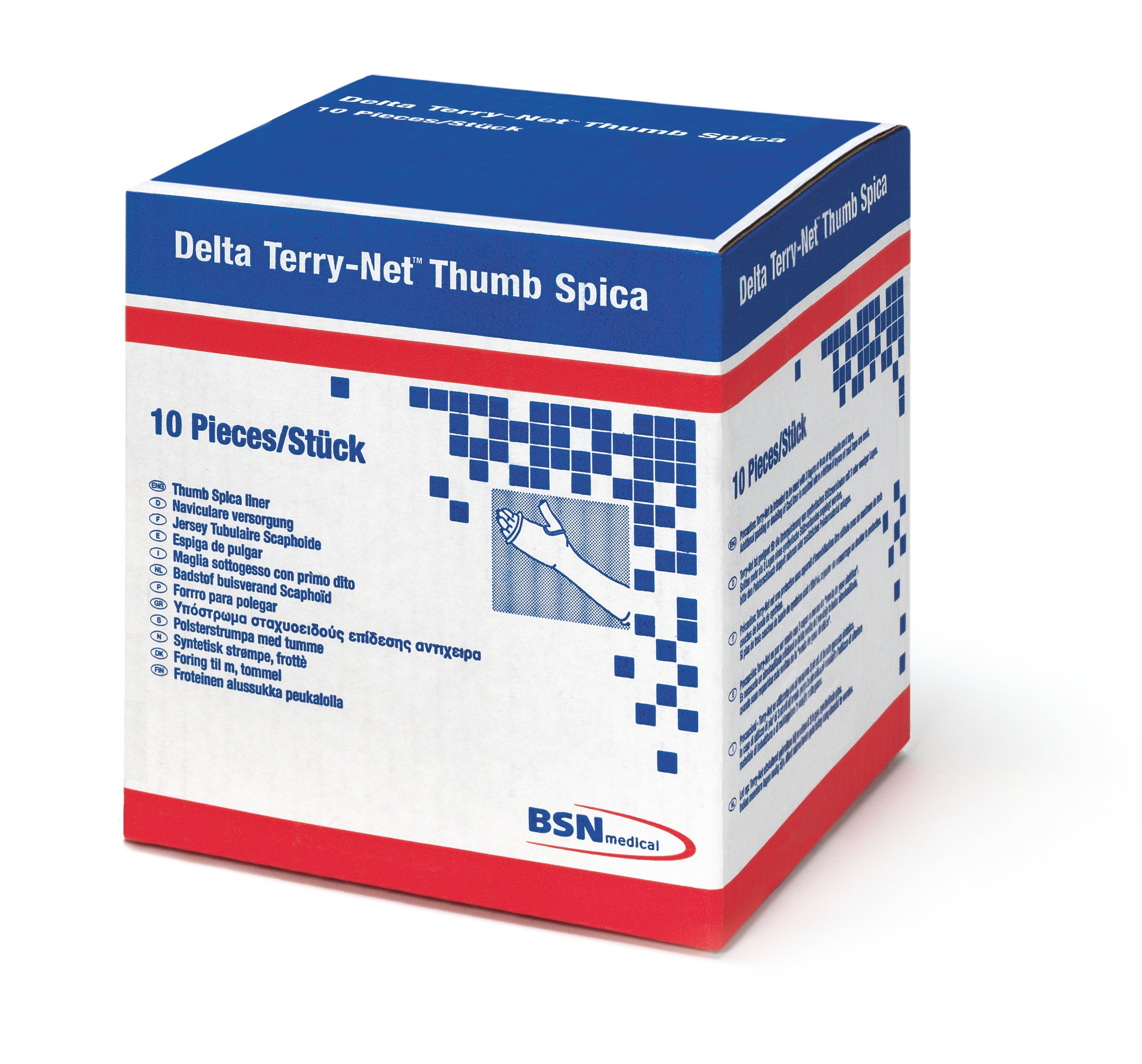 BX/10 DELTA TERRY-NET S THUMB SPICA PRECUT TERRY CLOTH STOCKINETTE 7.5CM X 48CM, LONG