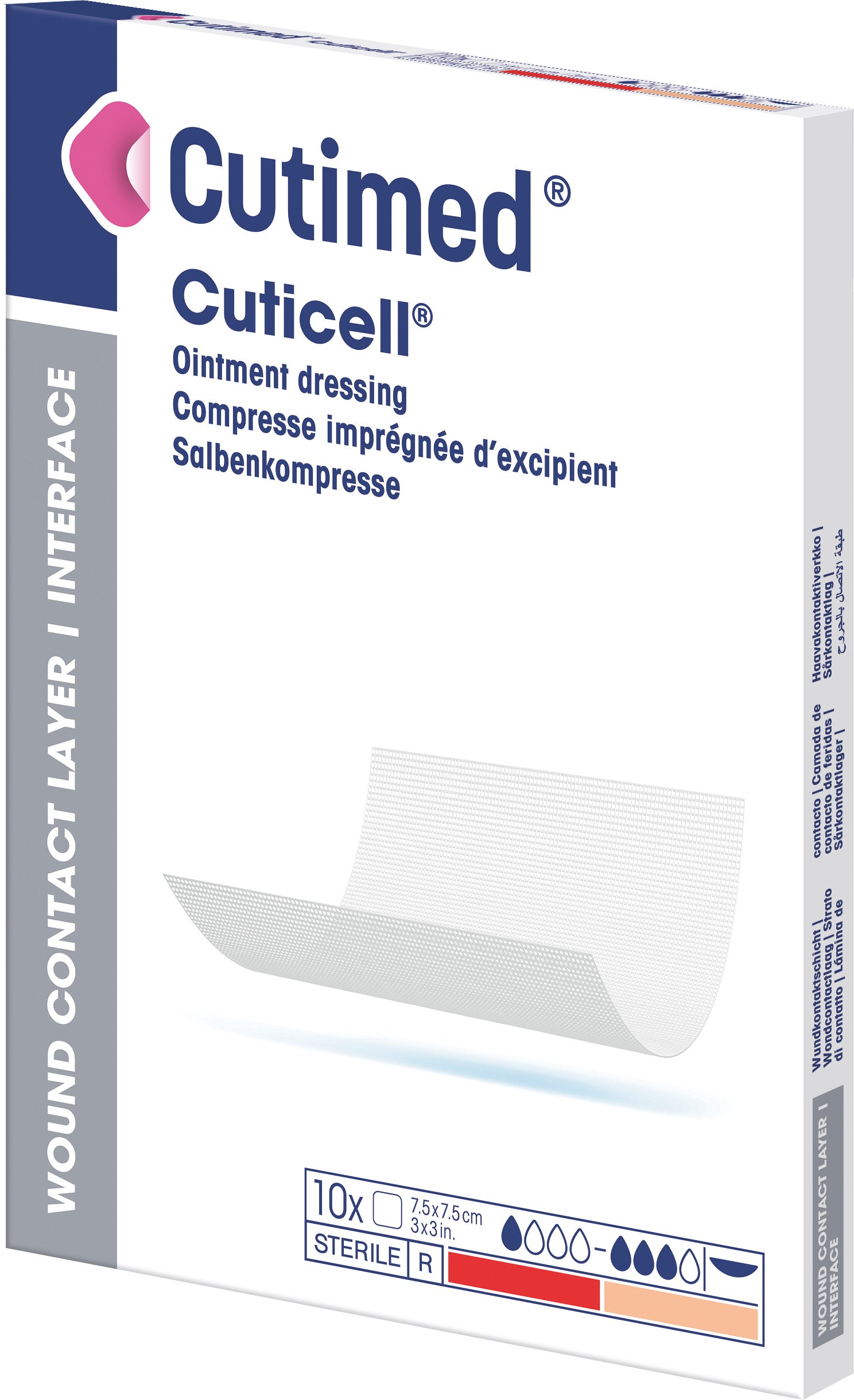 BX/10 CUTICELL NON-ADH DRESSING IMPREGNATED W/NON-MED OINTMENT 7.5CM X 20CM (RETAIL PACK)
