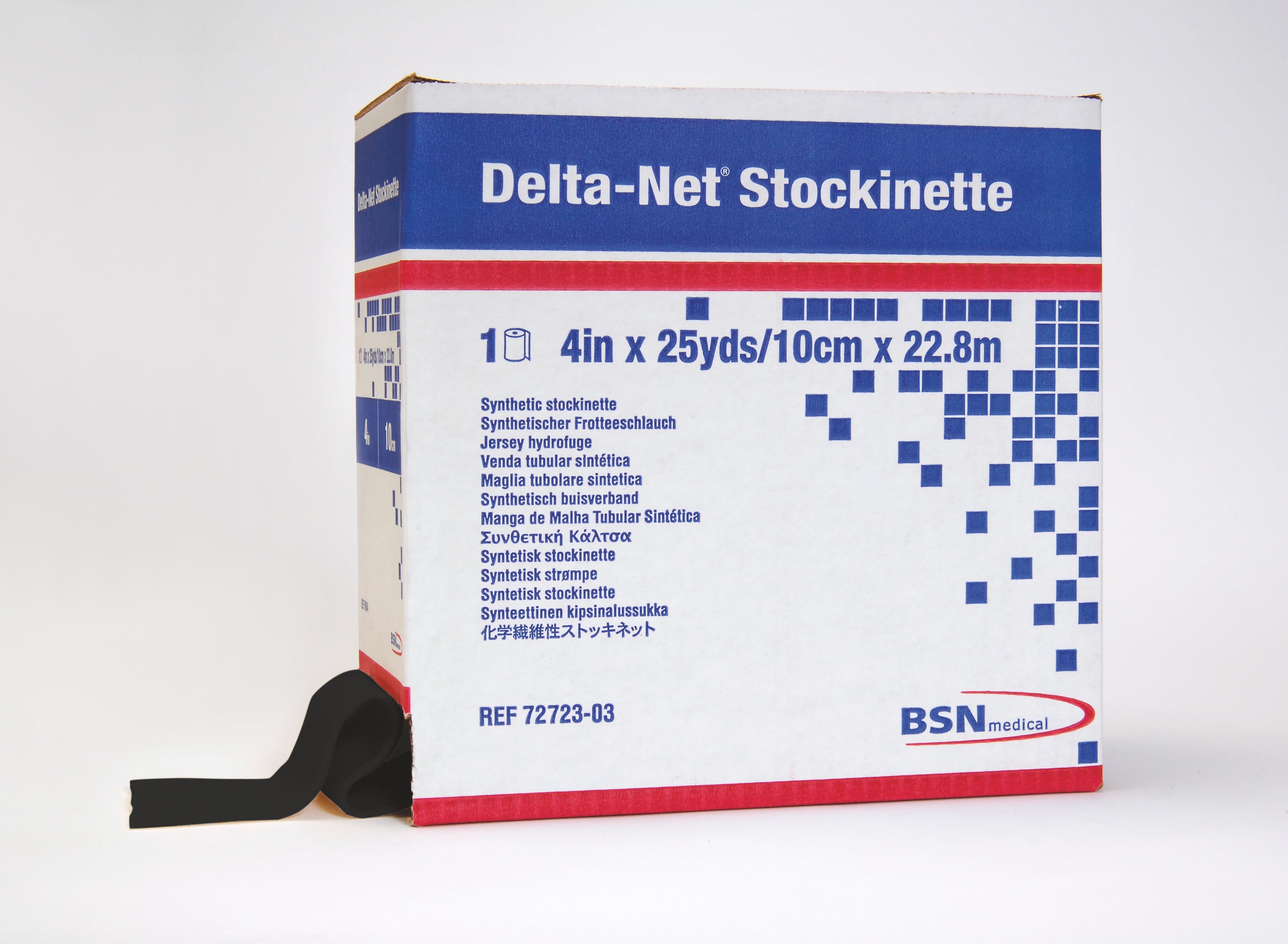 BX/1 DELTA-NET SYNTHETIC STOCKINETTE 7.5CM X 22.8M, BLACK