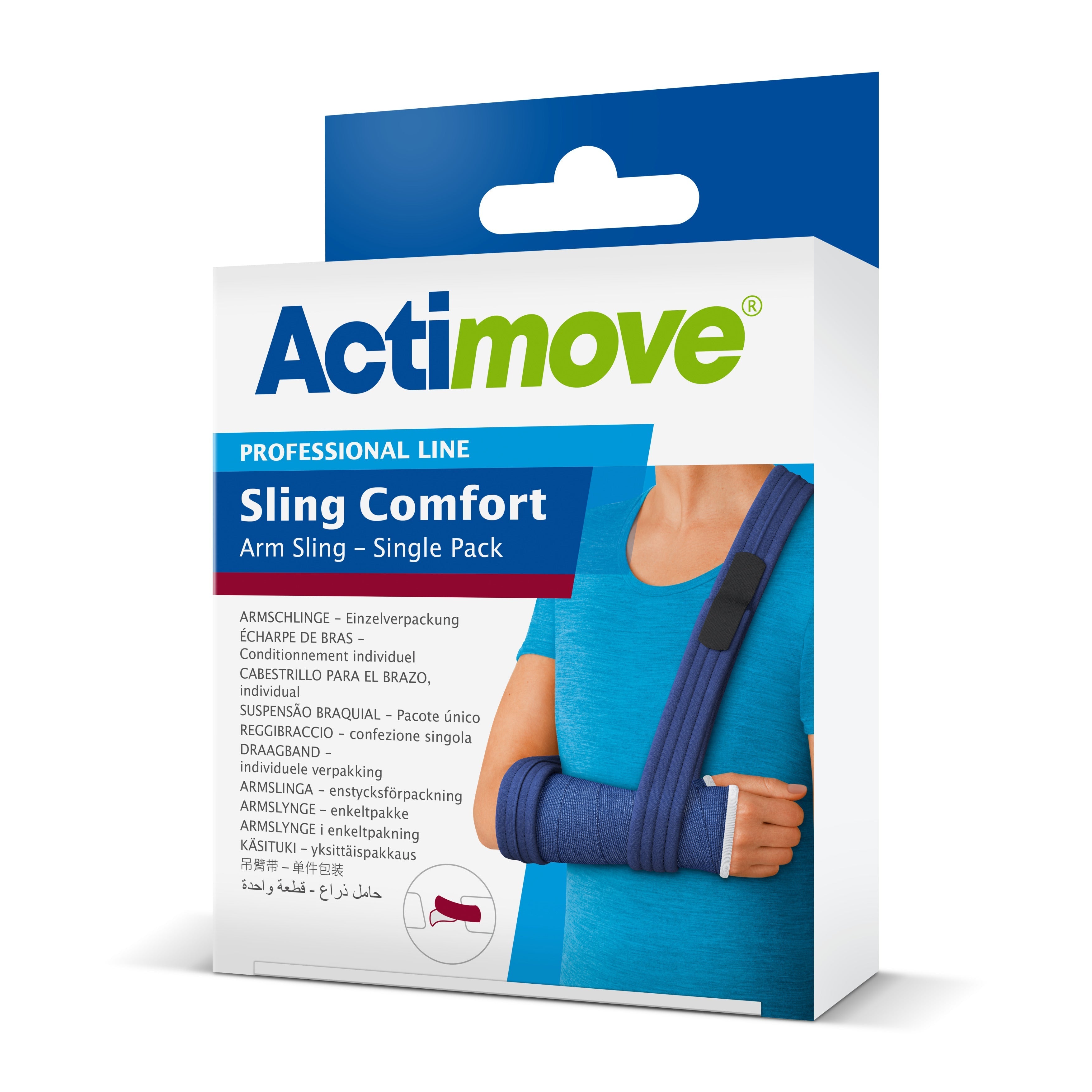 BX/2 ACTIMOVE SLING IN DISPENSER ROLL W/ 28 Y-TAB HOOK FASTENERS 5.5CM x 12M BLUE STRETCH-RESISTANT FOAM CUSTOM FIT LATEX-FREE