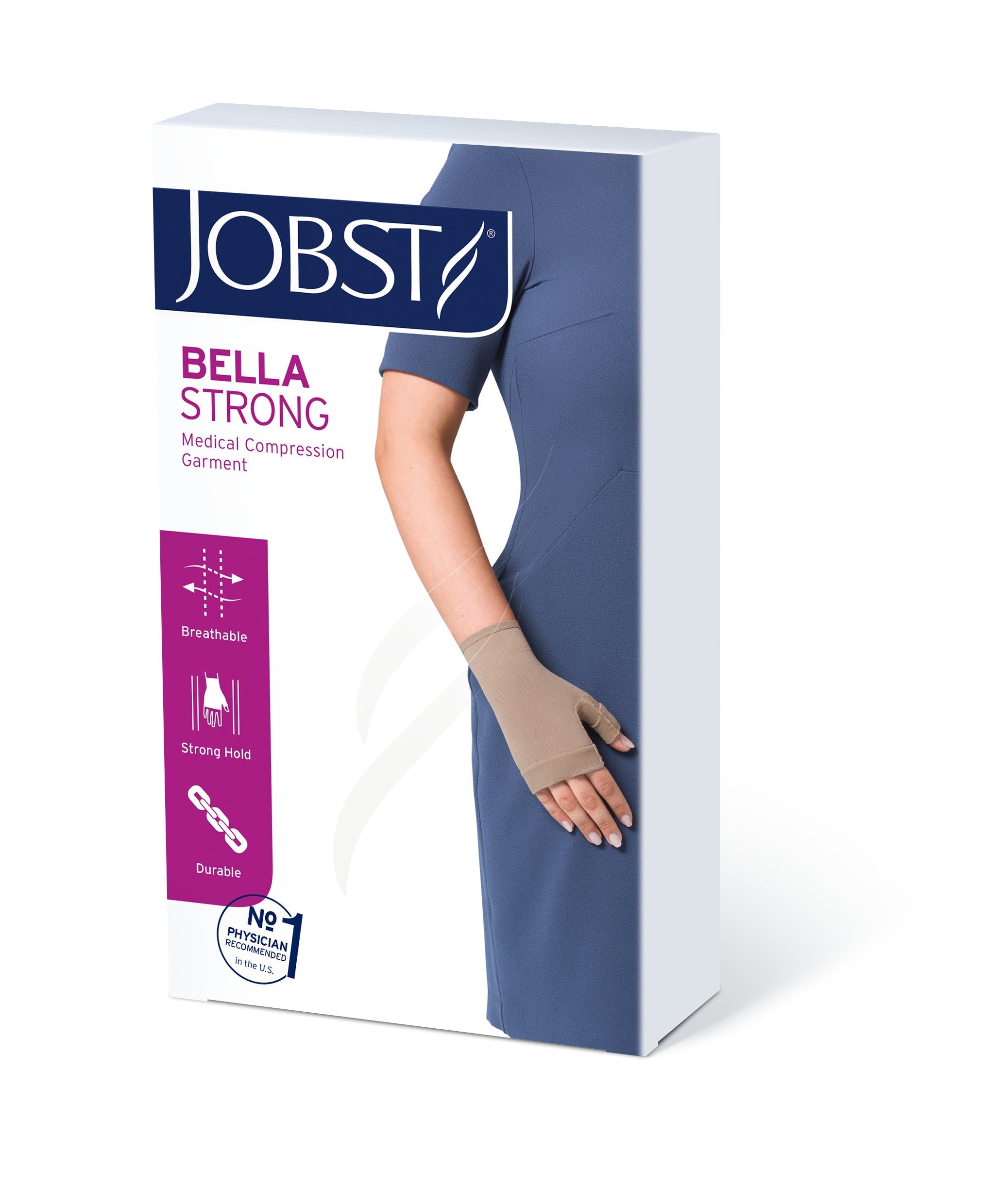 EA/1 JOBST BELLA STRONG READY-TO-WEAR GAUNTLET, 20-30MMHG, 8 REGULAR, NATURAL
