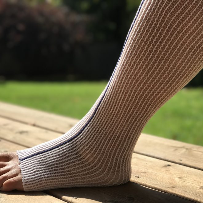 EdemaWear stockinet small for limb circumference up to 45 cm (18"), Navy stripe, Stockinet pair - 1 Pair