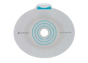 SenSura® Mio Click Skin Barrier, Non-Convex, Cut-to-Fit Stoma Opening 3/8"- 2-1/8" (10mm - 55mm), Flange 2-3/8" (60mm) - Box of 5