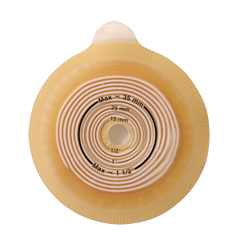 Assura® Pediatric Baseplate, Non-Convex, Cut-to-Fit Stoma Opening 3/8" - 1-3/8" (10mm - 35mm), Flange 1-9/16" (40mm) - Box of 5