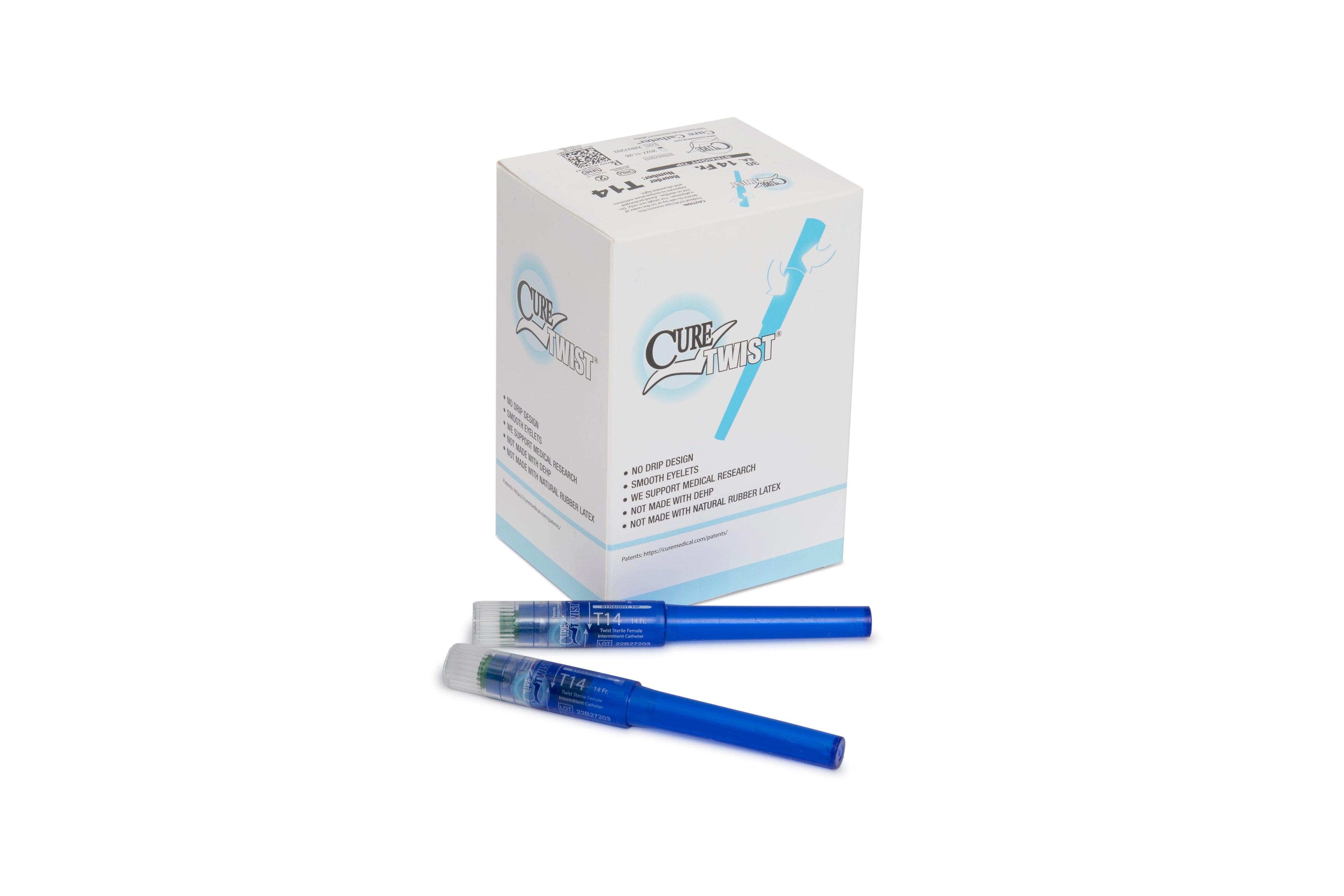 Cure Twist® Intermittent Pre-lubricated Urinary Catheter for Females - Box of 30