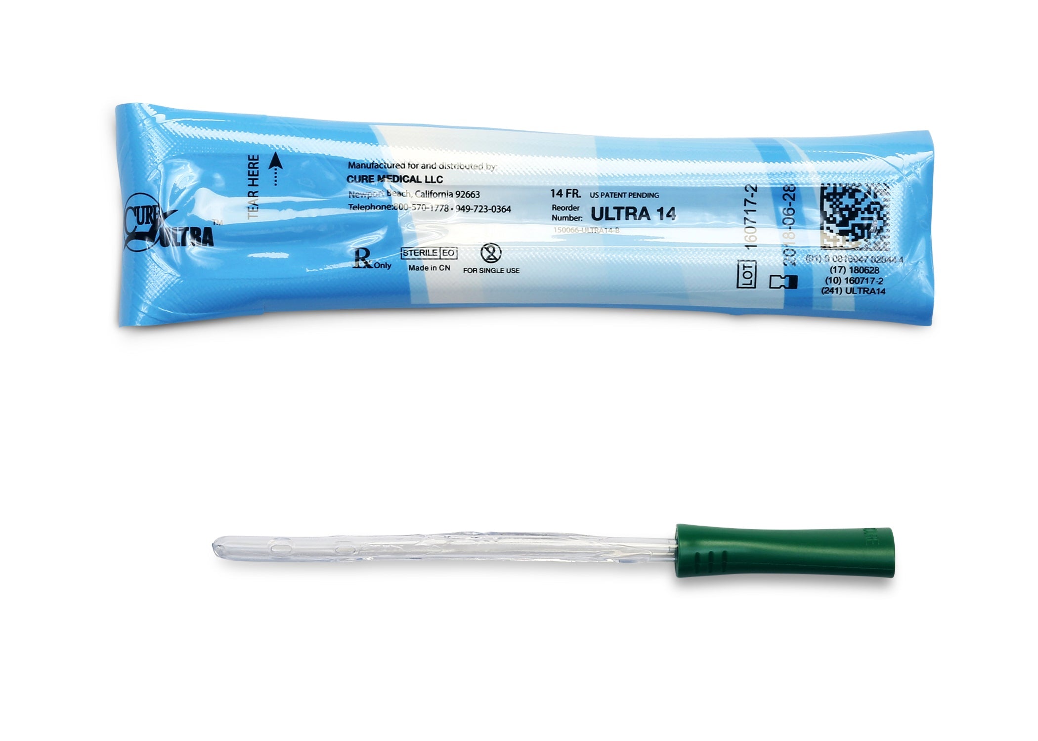 Cure Ultra™ Intermittent Pre-lubricated Urinary Catheter for Females - Box of 30