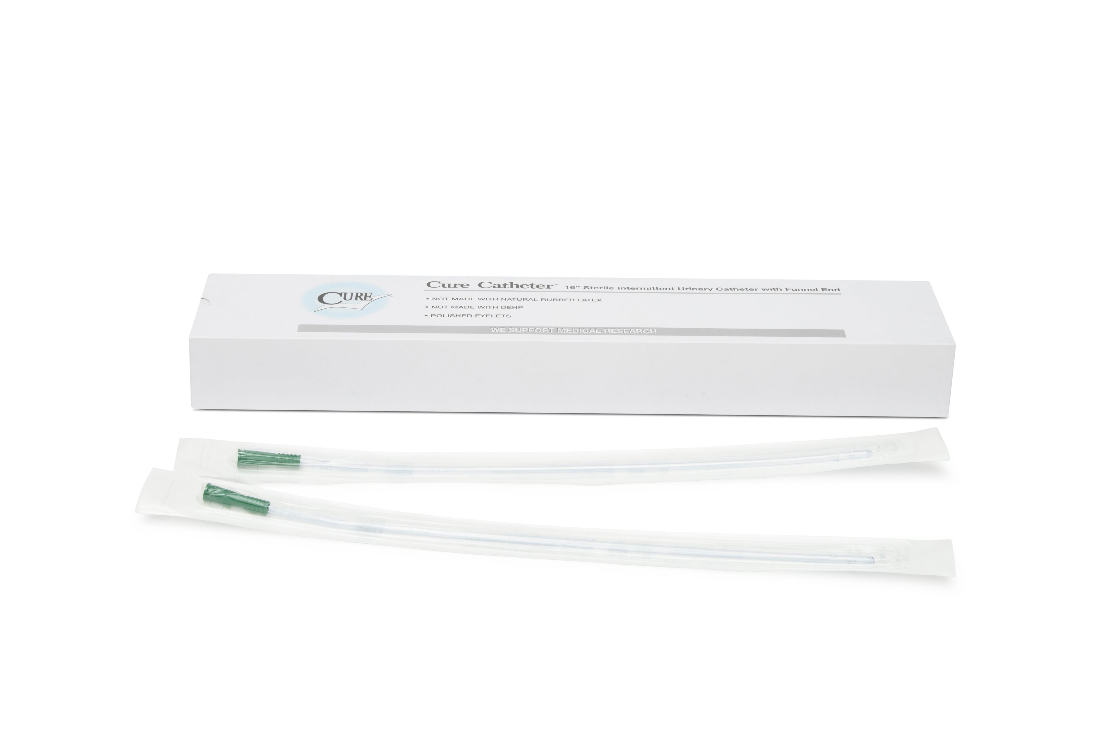 Cure Catheter™ Uncoated Intermittent Urinary Catheter for Males - Box of 30