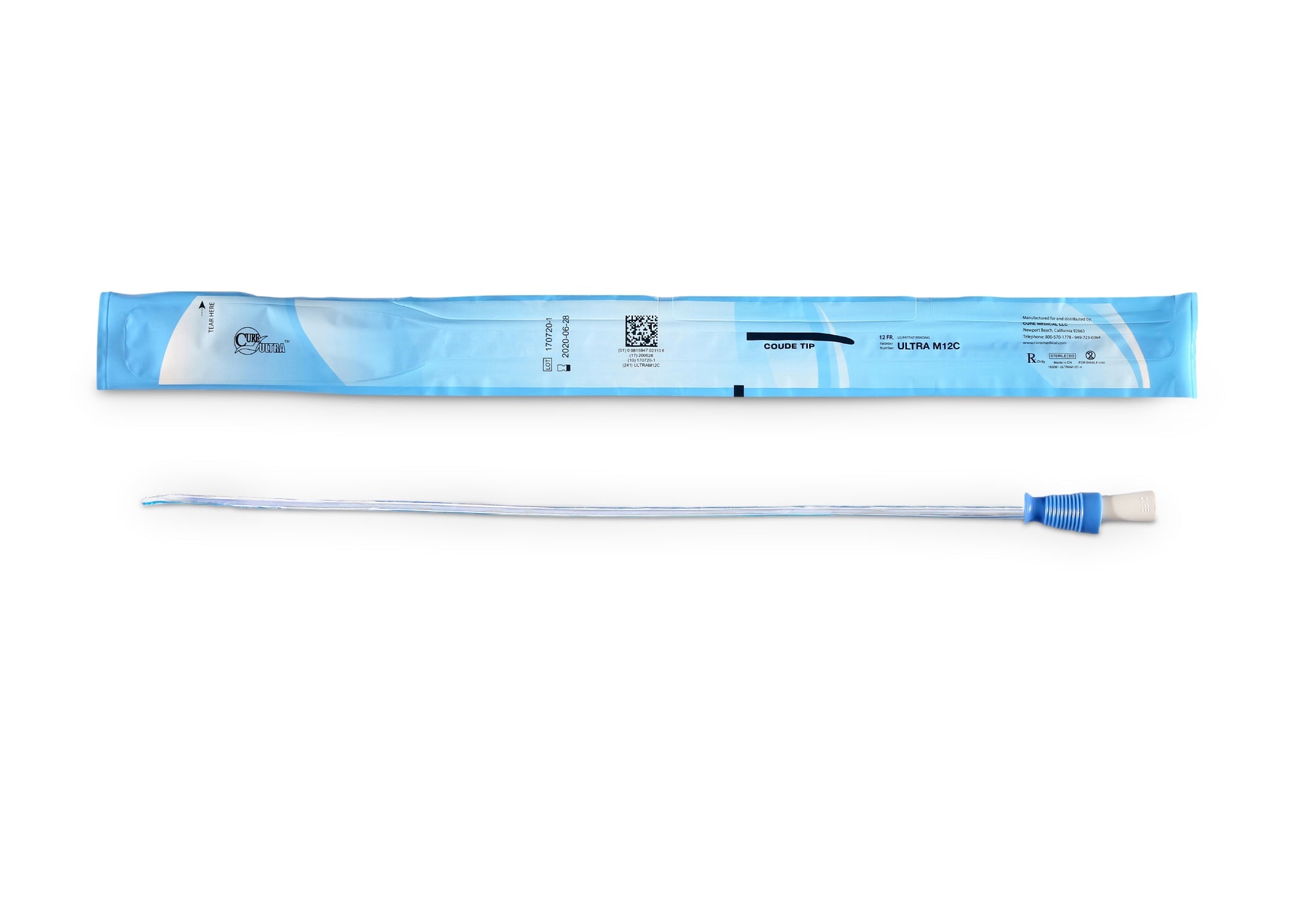 Cure Ultra™ Intermittent Pre-lubricated Urinary Catheter for Males - Box of 30
