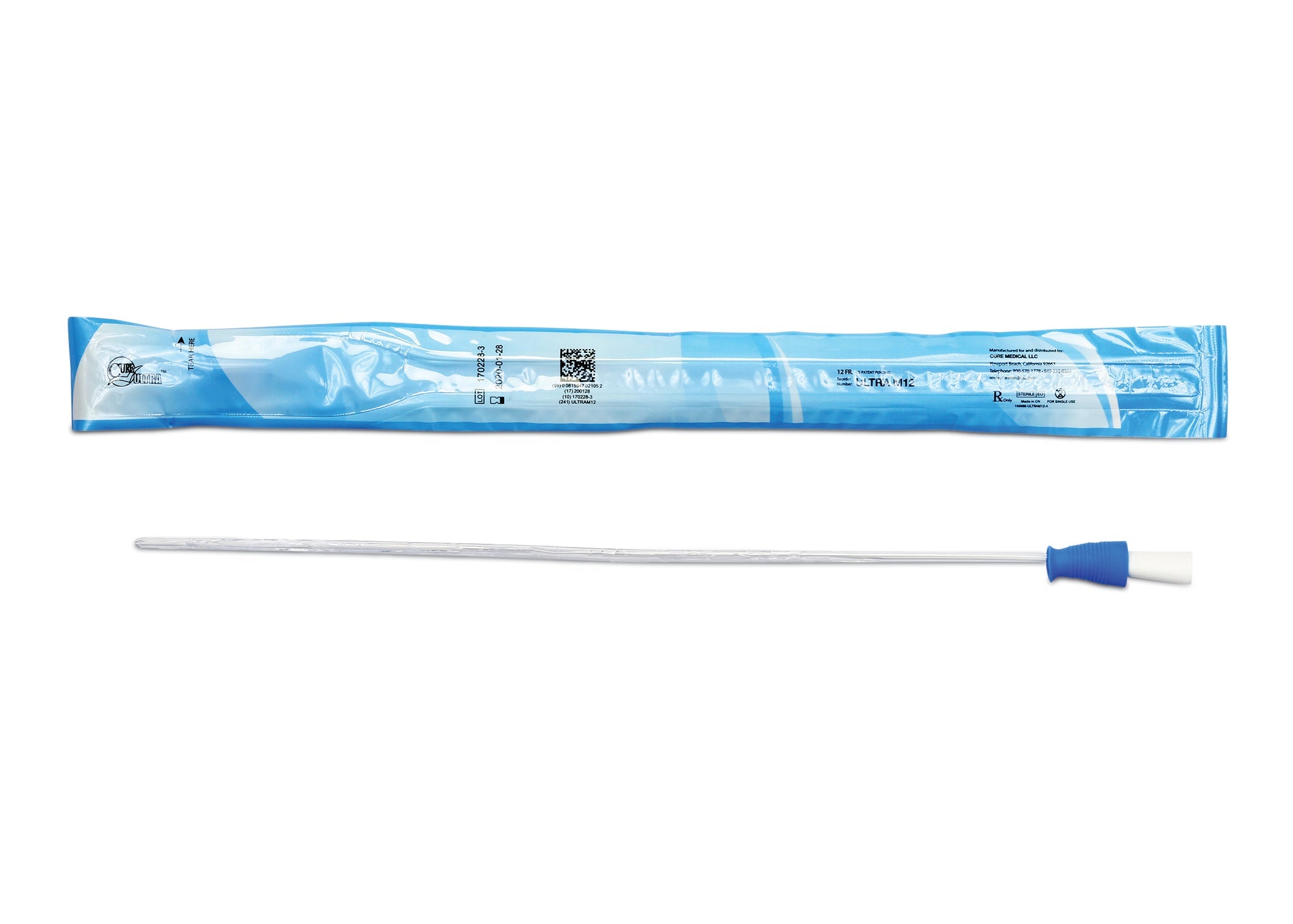 Cure Ultra™ Intermittent Pre-lubricated Urinary Catheter for Males - Box of 30