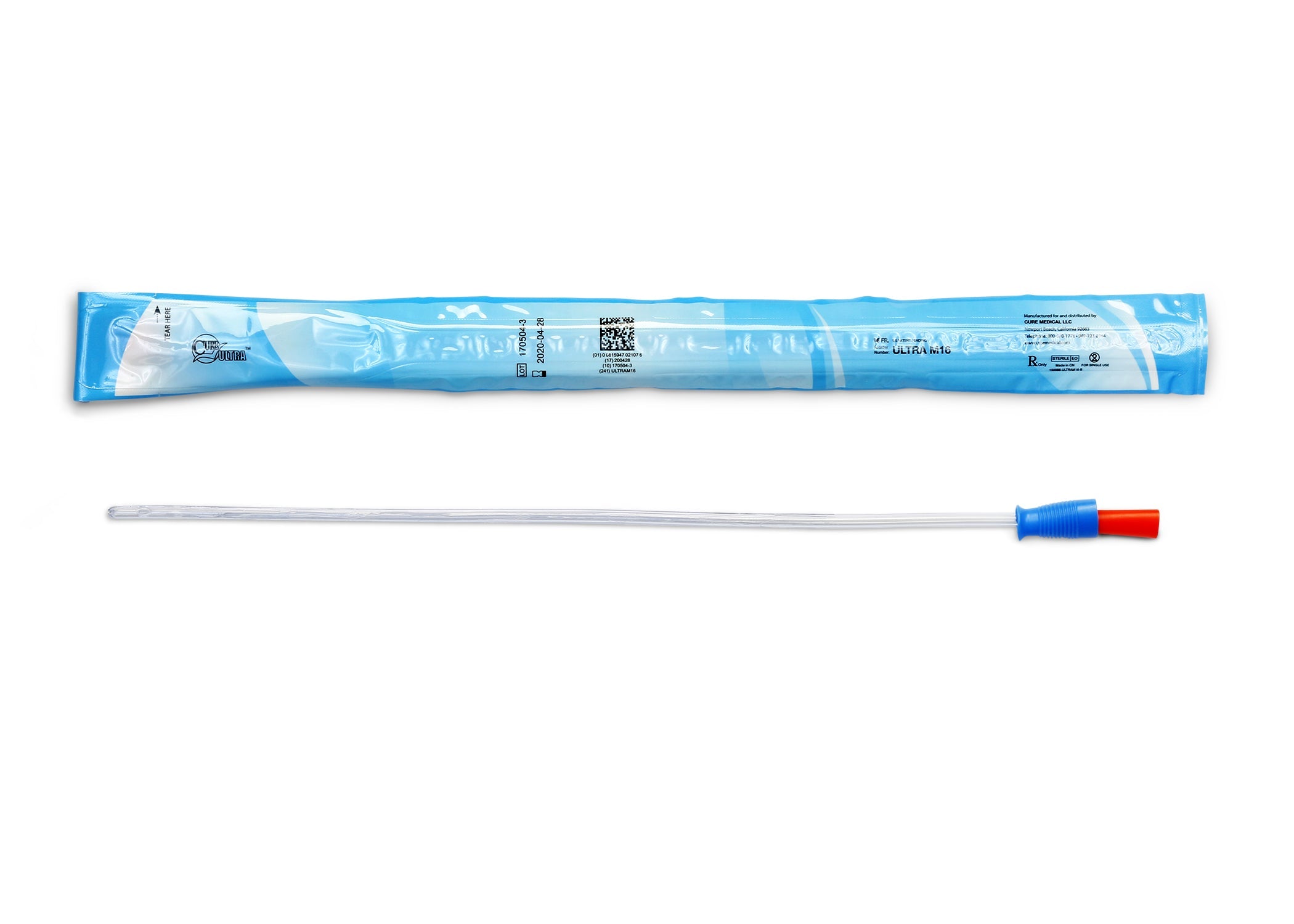Cure Ultra™ Intermittent Pre-lubricated Urinary Catheter for Males - Box of 30