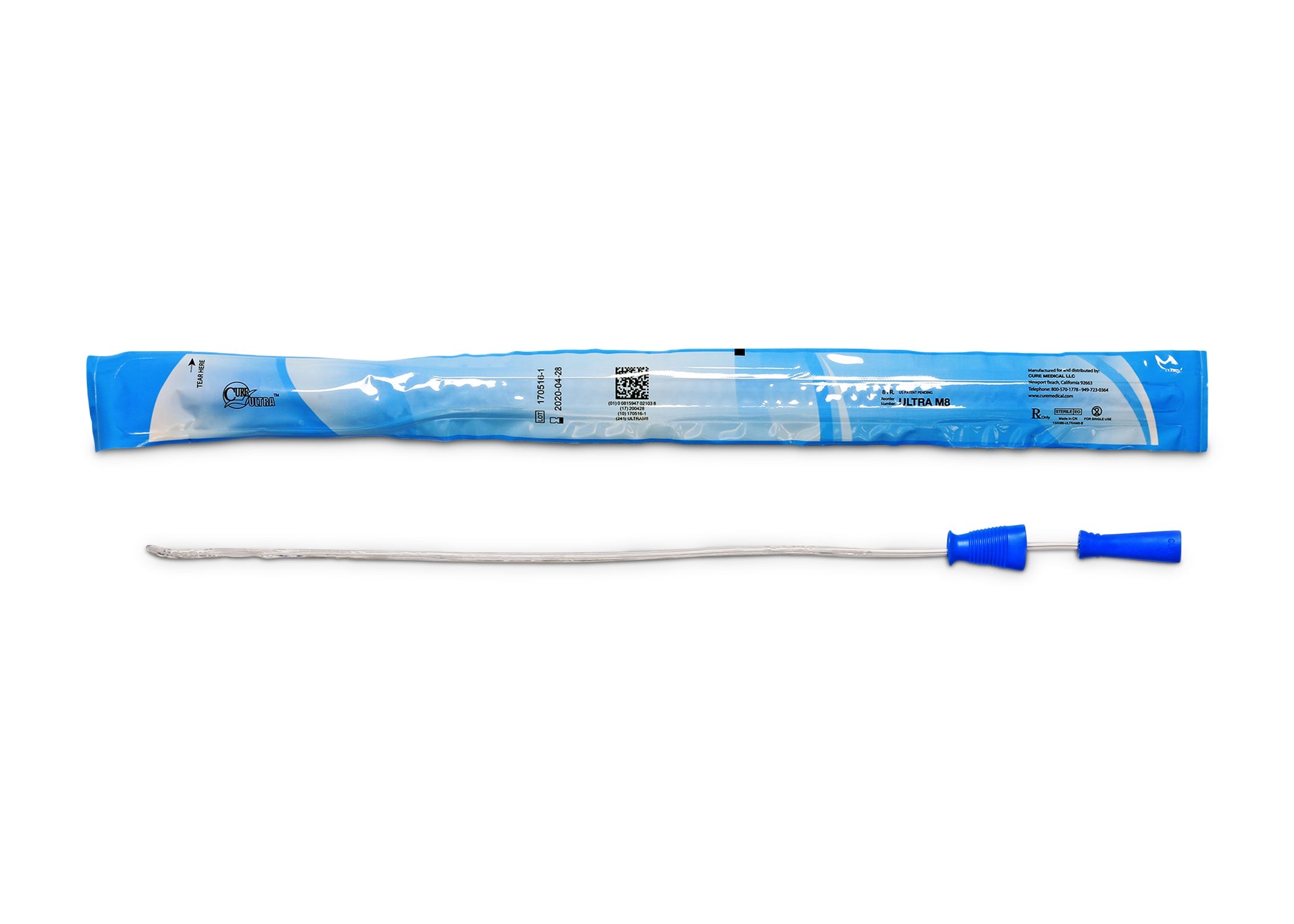 Cure Ultra™ Intermittent Pre-lubricated Urinary Catheter for Males - Box of 30