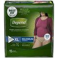 DEPEND FIT-FLEX MAXIMUM UNDERWEAR X-LARGE FEMALE CONVENIENCE