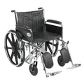 Sentra EC Heavy Duty Wheelchair, Detachable Full Arms, Elevating Leg Rests, 22" Seat - 1 Each