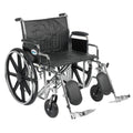 Sentra EC Heavy Duty Wheelchair, Detachable Desk Arms, Elevating Leg Rests, 24"Seat - 1 Each