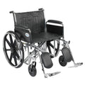 Sentra EC Heavy Duty Wheelchair, Detachable Full Arms, Elevating Leg Rests, 24" Seat - 1 Each
