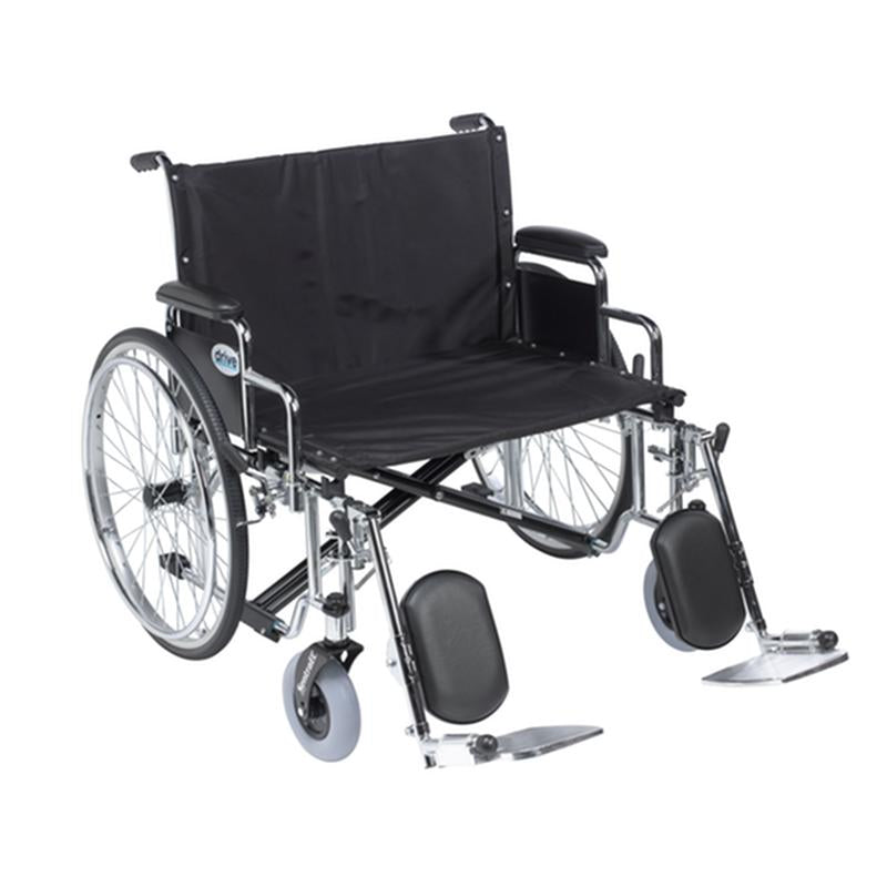 Sentra EC Heavy Duty Extra Wide Wheelchair, Detachable Desk Arms, Elevating Leg Rests, 28" Seat - 1 Each