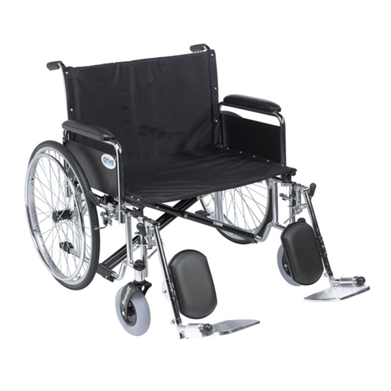 Sentra EC Heavy Duty Extra Wide Wheelchair, Detachable Full Arms, Elevating Leg Rests, 30" Seat - 1 Each